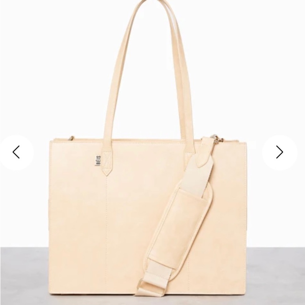 BEIS MINI WORK TOTE- BEIGE